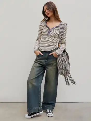 Mittlere Taille, lockere Jeans