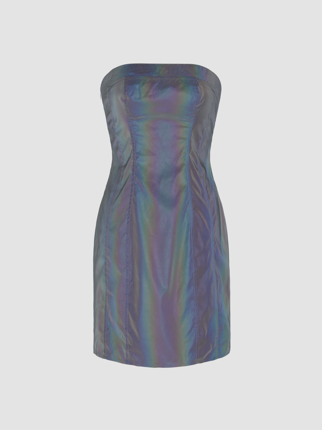 Metallic trägerloses Minikleid