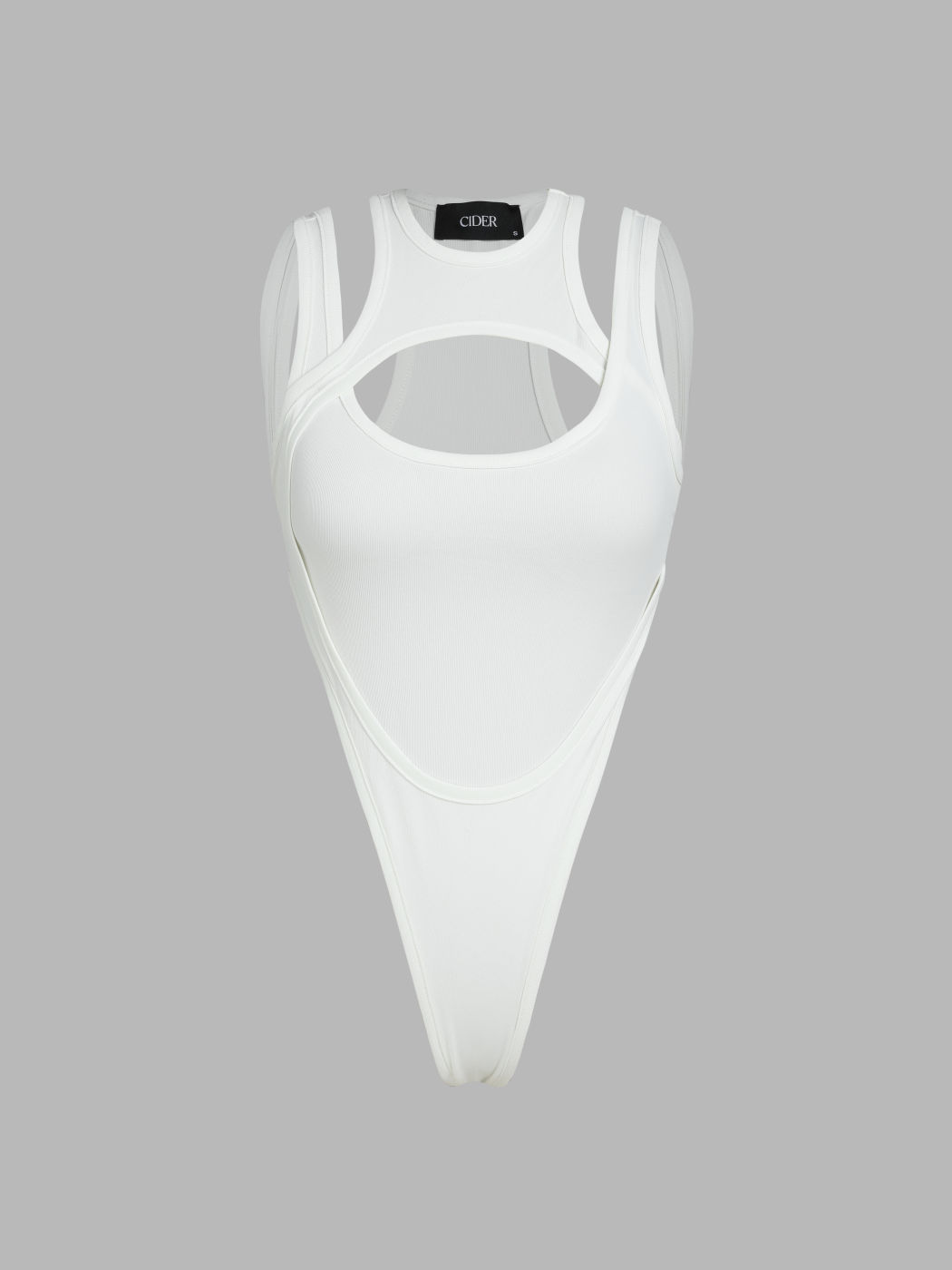 Einfarbiger, ärmelloser Bodysuit mit Cut Out
