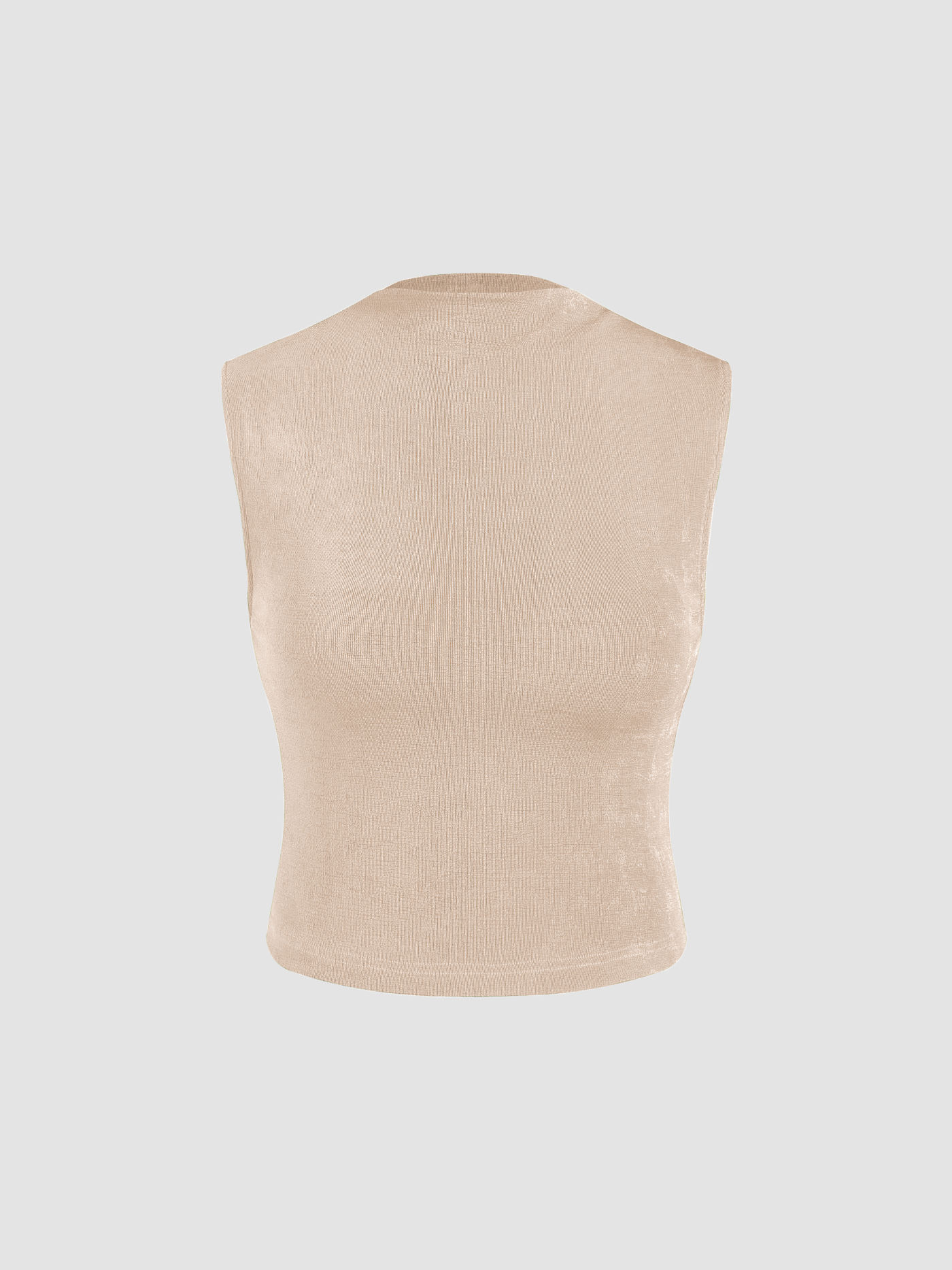 Solid Jersey High Neck Tank Top