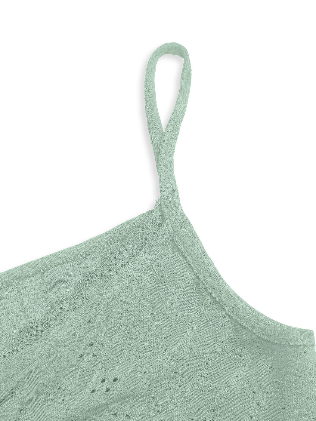 Broderie Anglaise Einfarbig Spitzenbesatz Crop Top