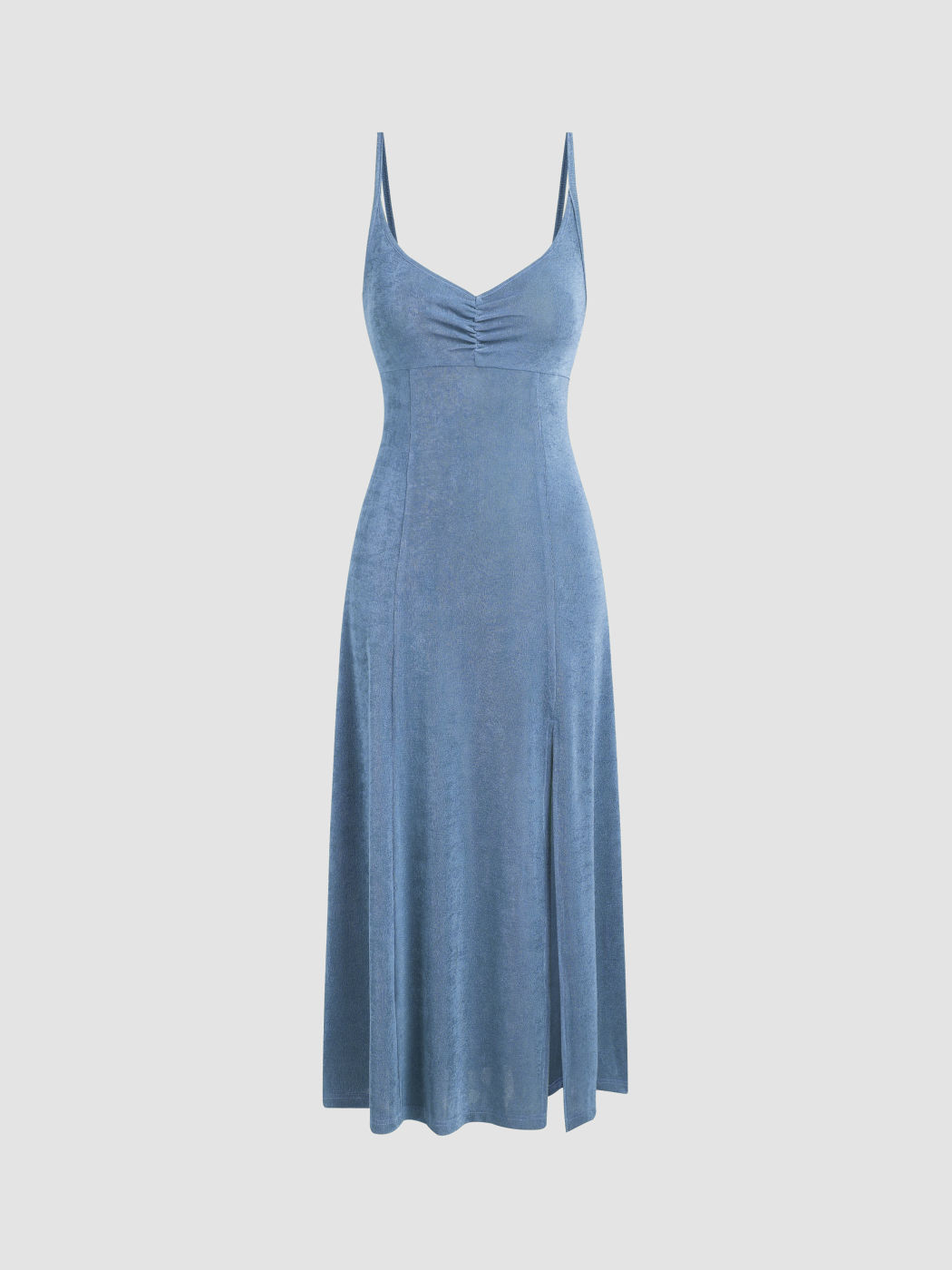 Jersey-Maxikleid mit Herzausschnitt und Rüschen