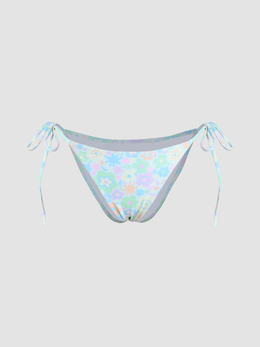 Bikinihose mit seitlicher Schnürung und Blumenmuster