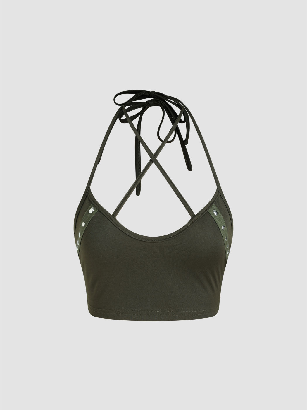 Solids Halfter geknotetes Crop Cami Top