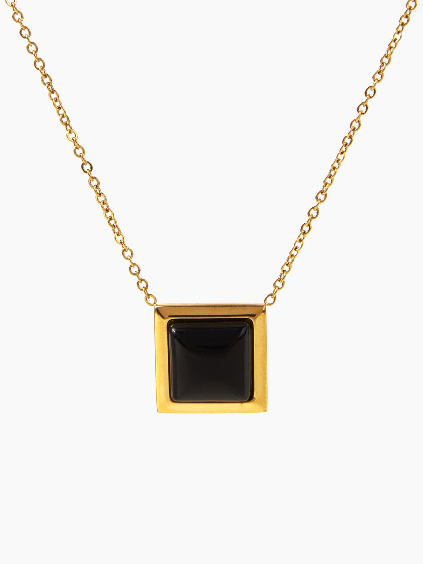 Collana con pendente quadrato in strass