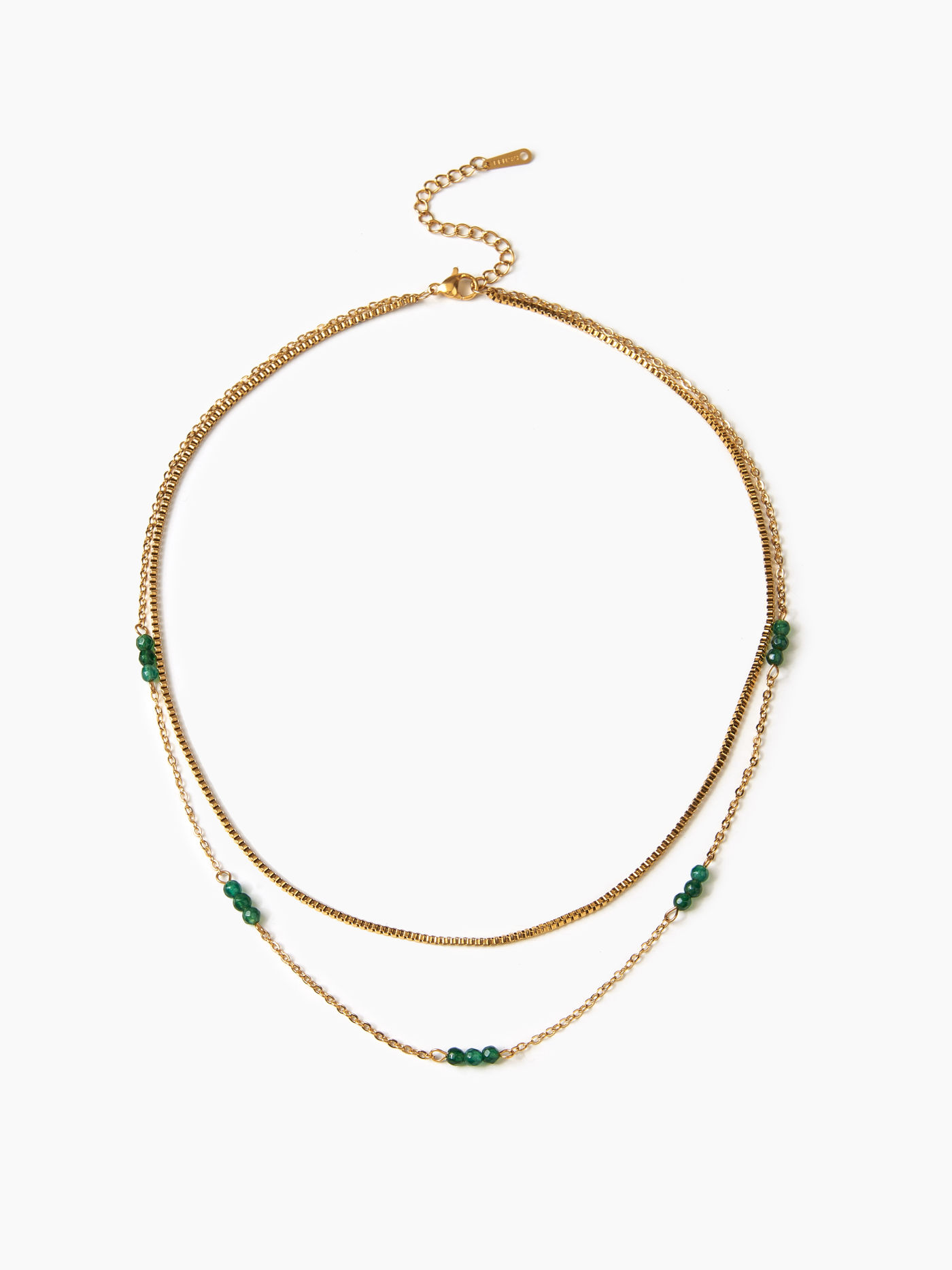 Jade Bead Layered Necklace
