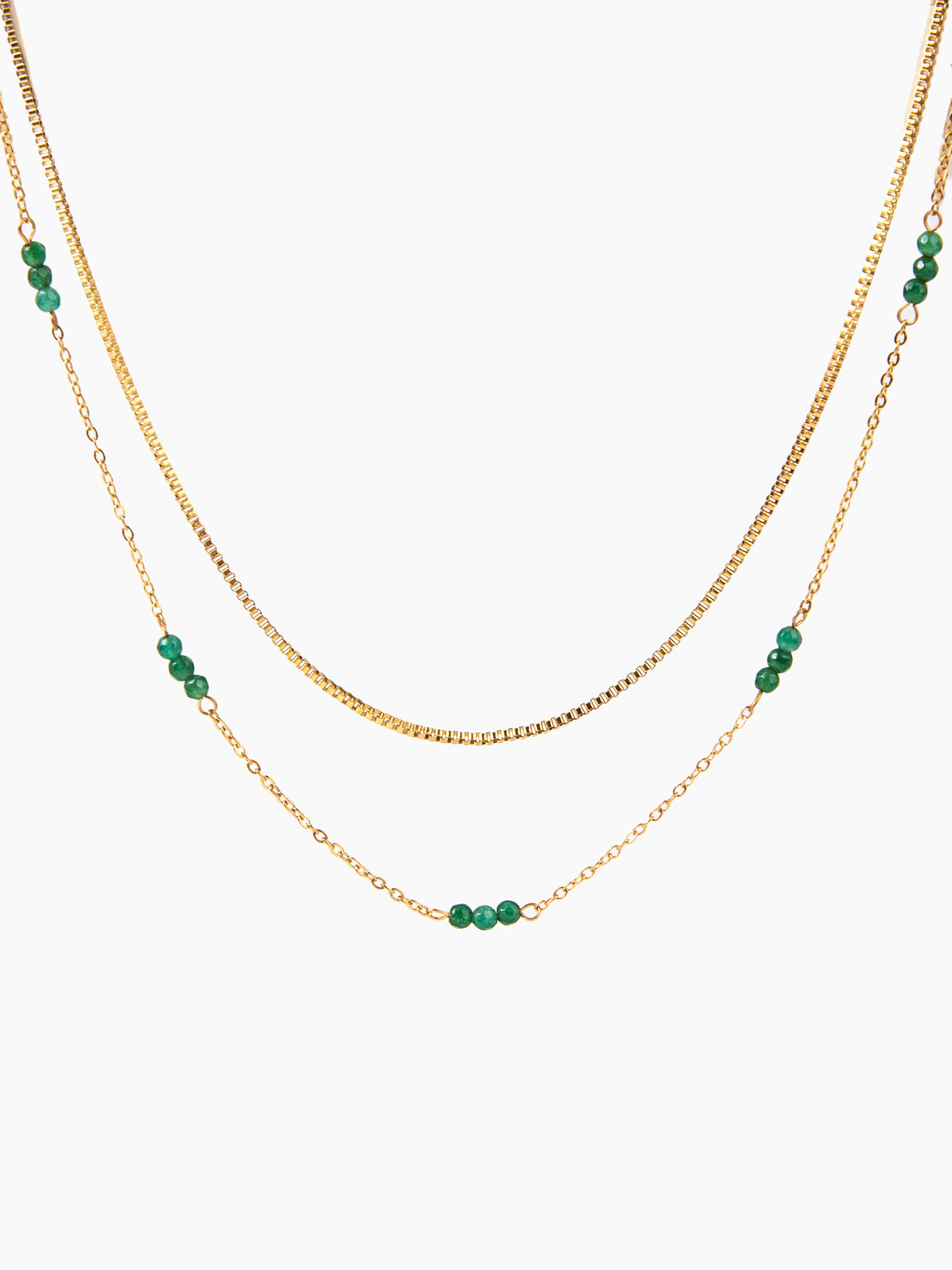 Jade Bead Layered Necklace
