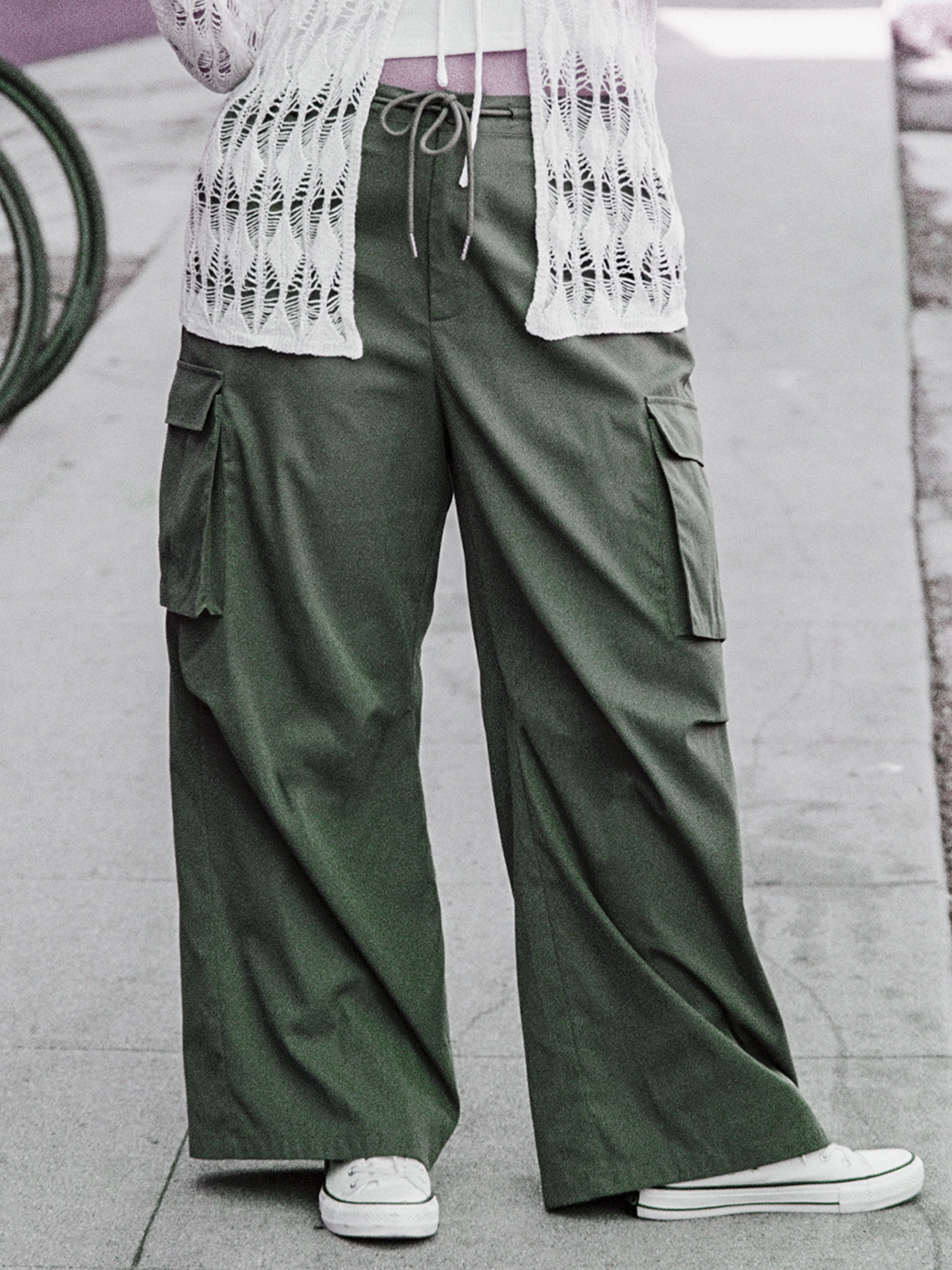 Curve & Plus Pocket Wide Leg Trousers