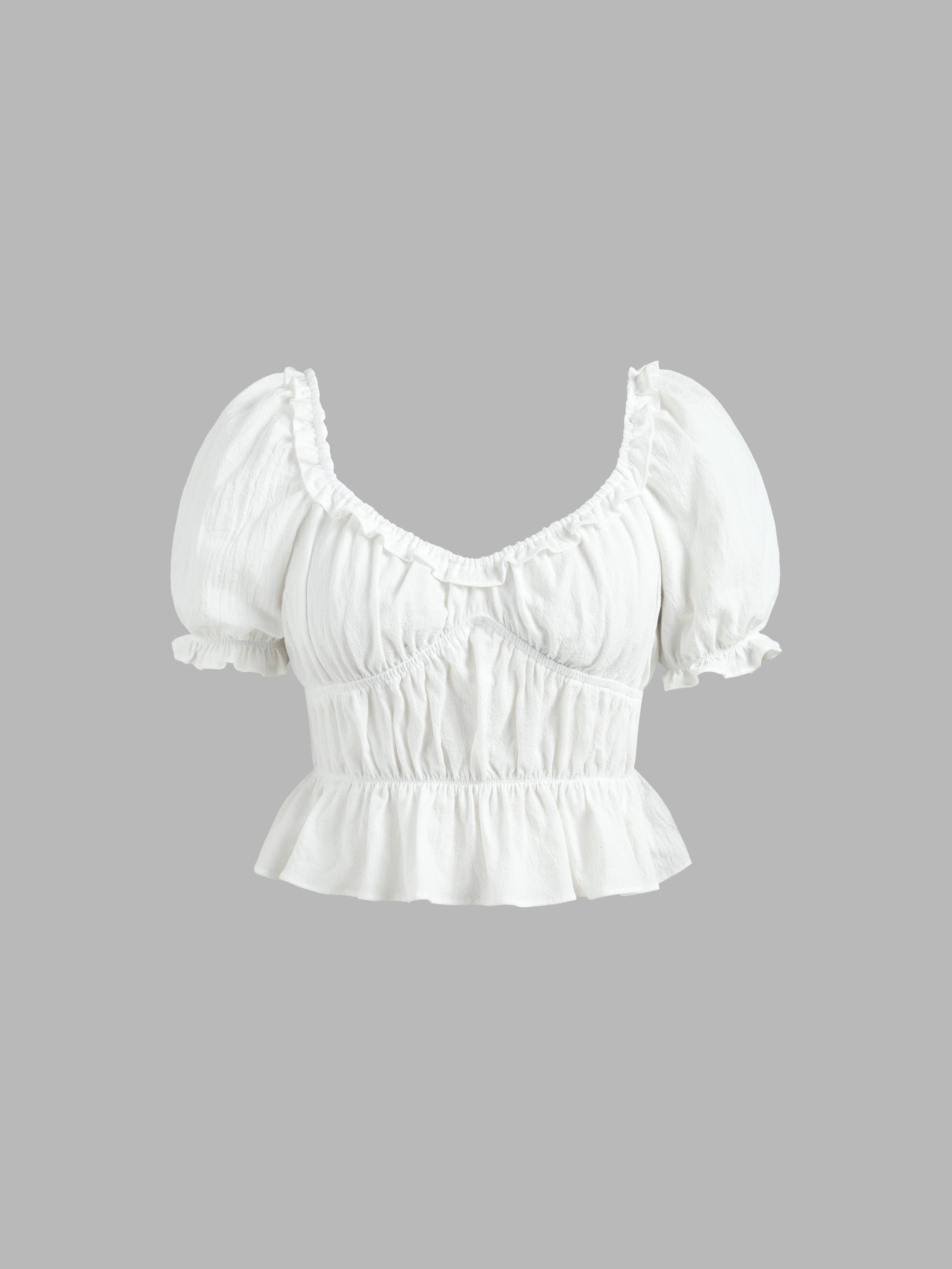 Ruched Printed Half Sleeve Blouse