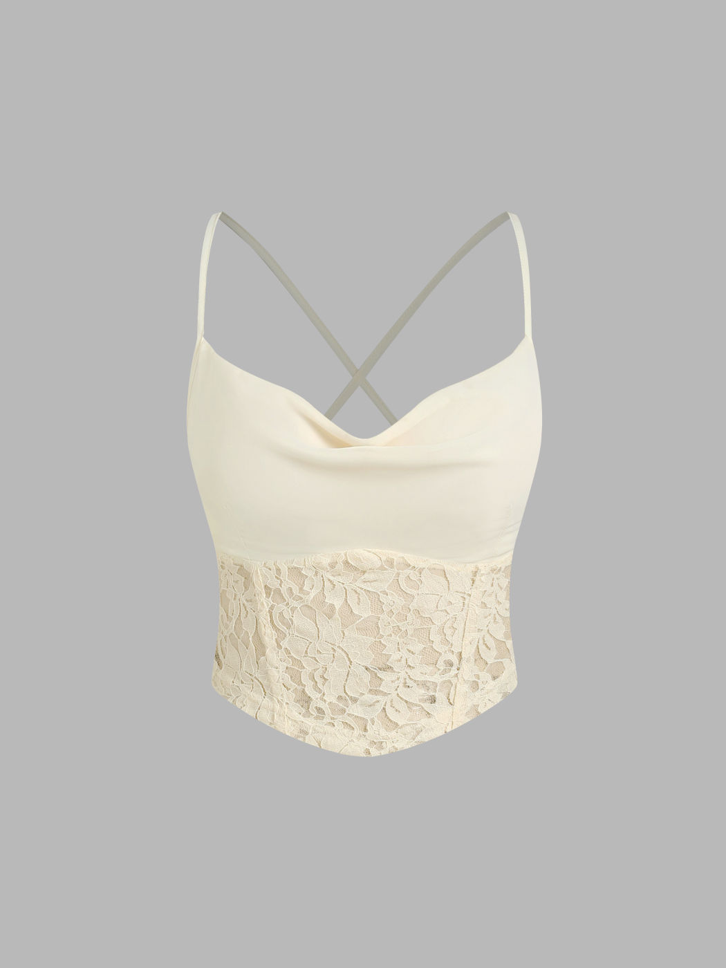 Cami-Crop-Top mit floraler Spitze