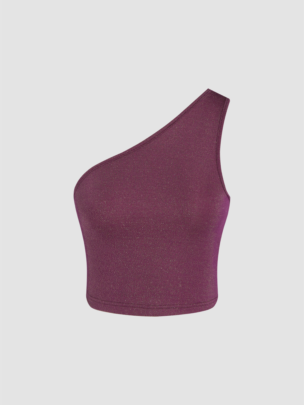 Solides, asymmetrisches, glitzerndes Crop-Top