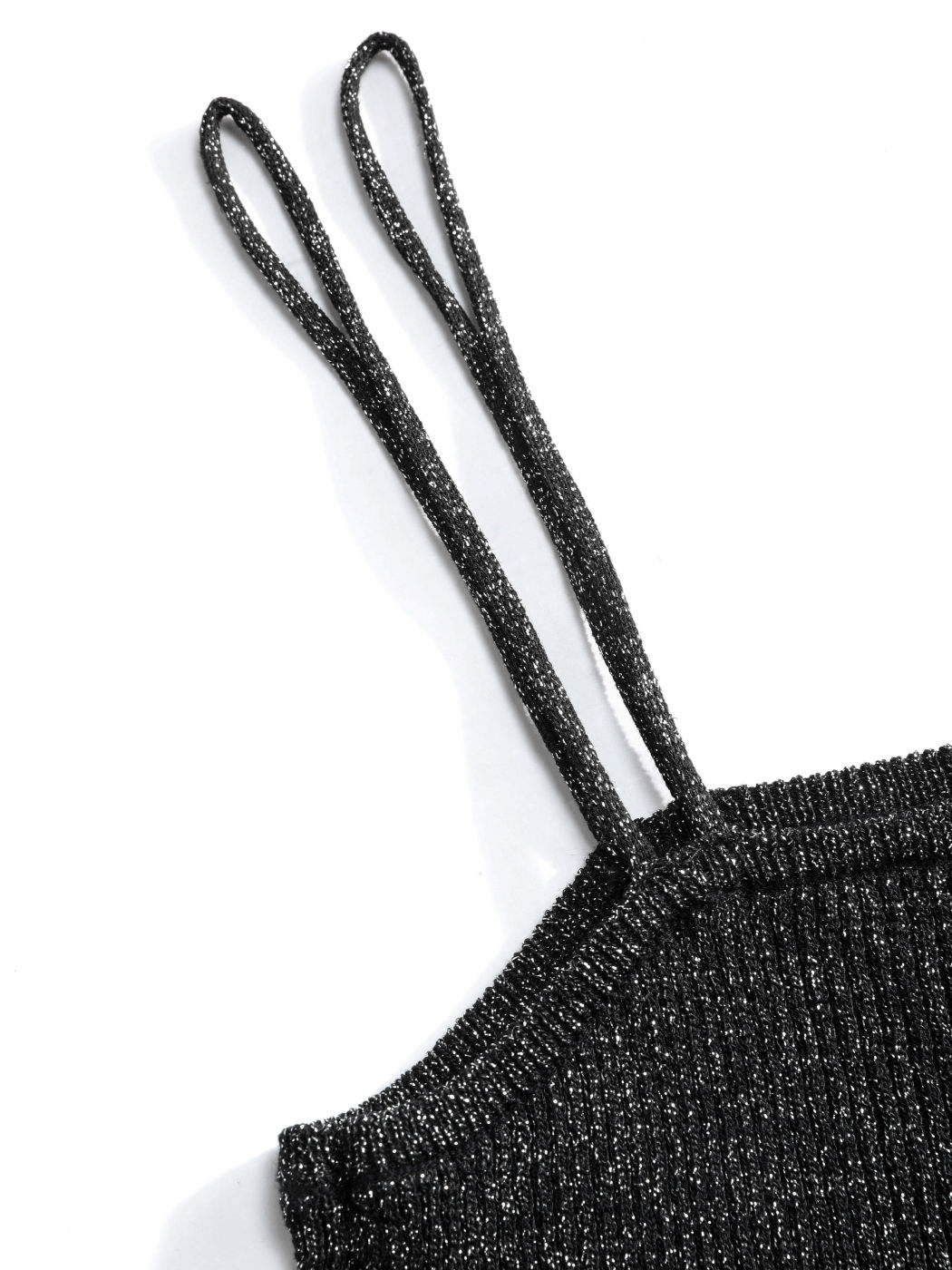  Glitzer Asymmetrischer Hals Cami Oberteile