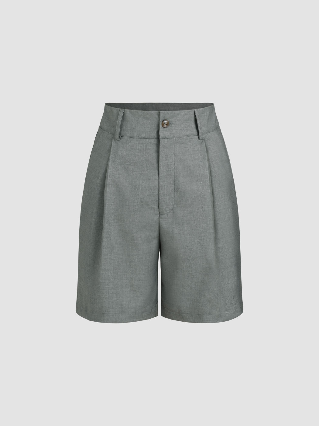 Geknöpfte knielange Shorts mit Plissee