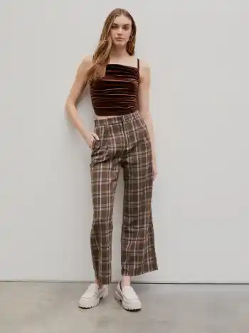 Gewebte Karohose mit geradem Bein