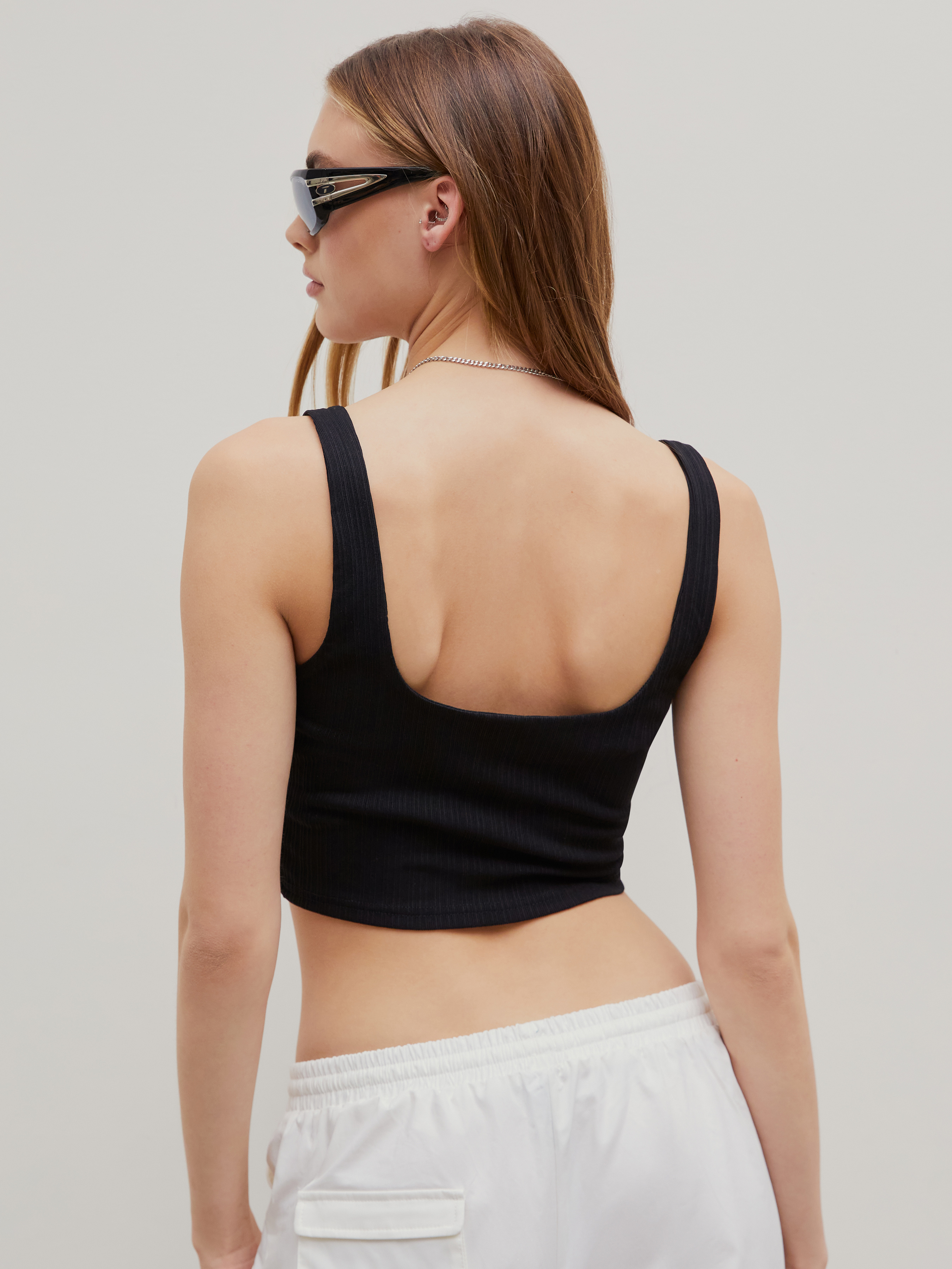 Solid Buckle Cami Crop Top - Cider