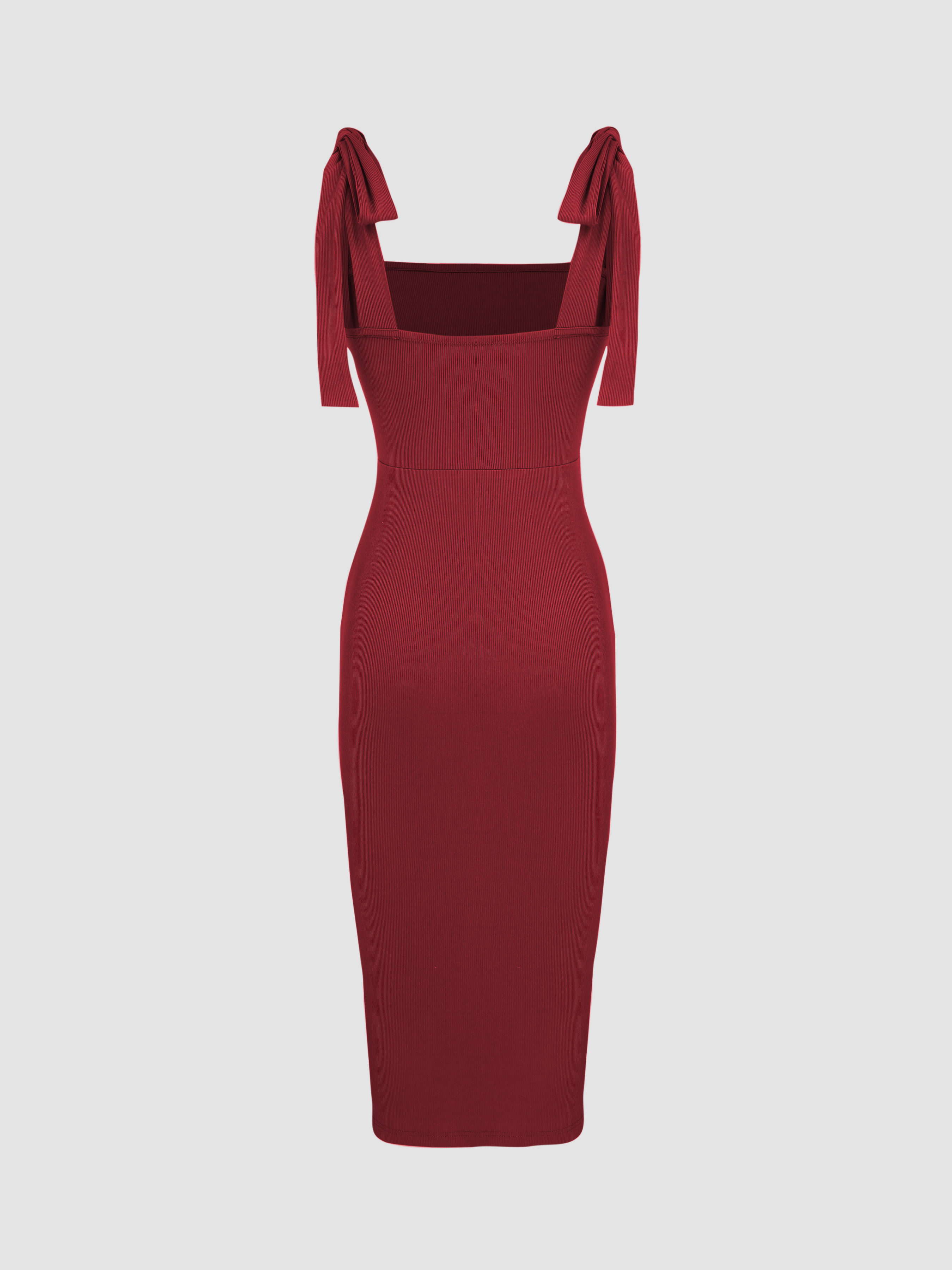 Square neck red sale midi dress