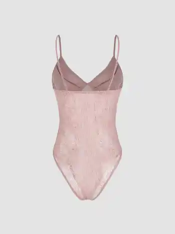 Ärmelloser Bodysuit mit Herzausschnitt aus Spitze