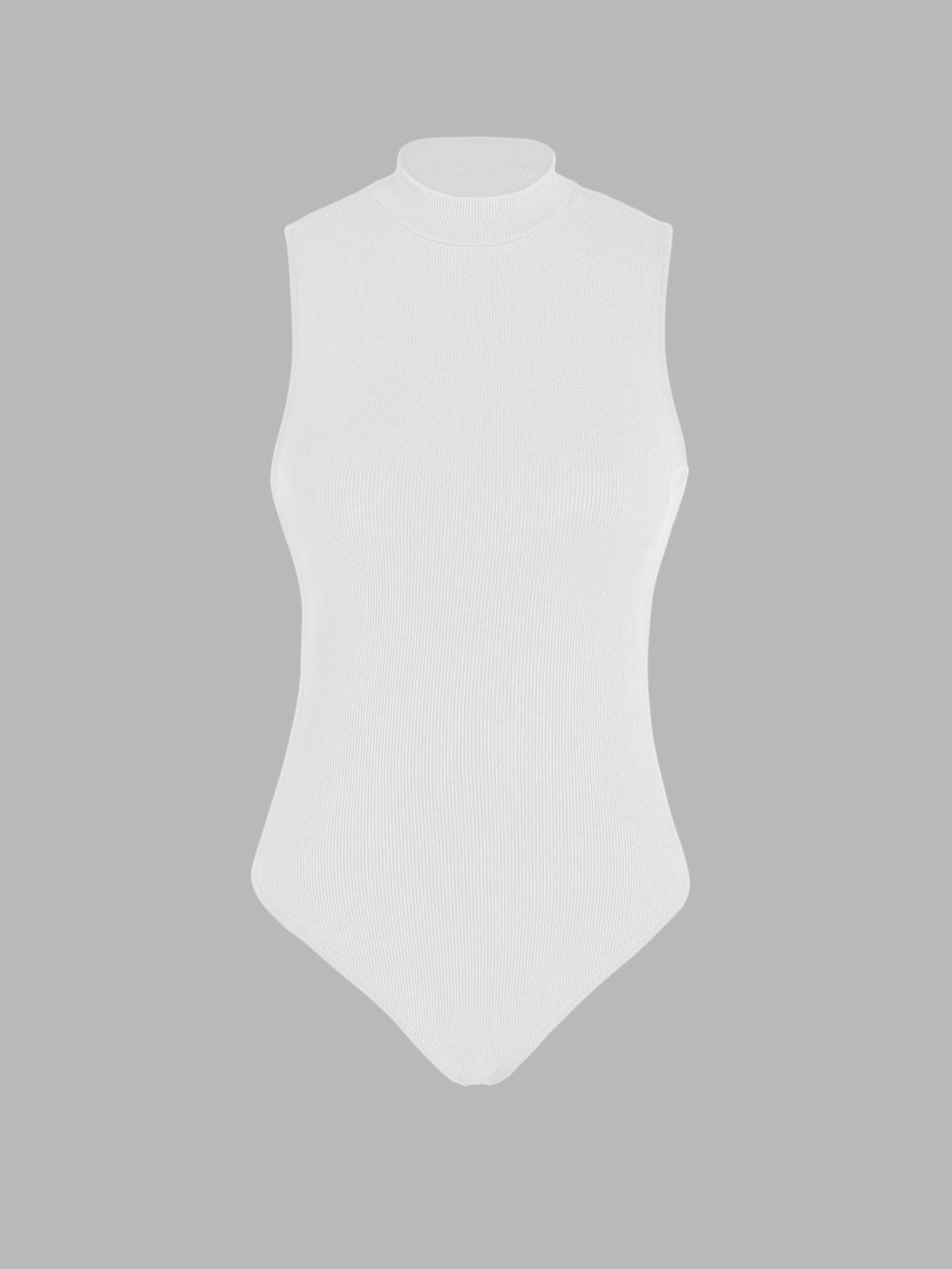 Solid Sleeveless High Neck Bodysuit Cider