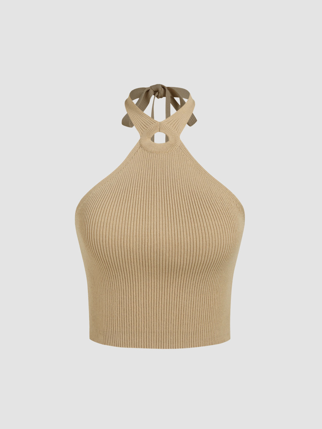 Camisole-Oberteil aus Neckholder-Strick mit Cut-out