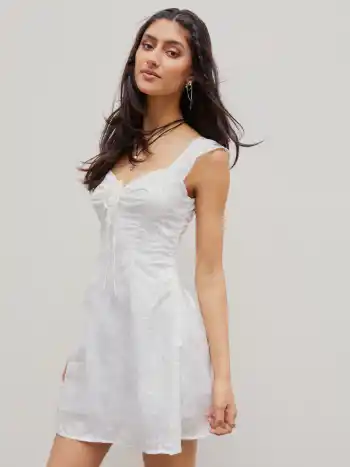 Floral Jacquard Mini Dress