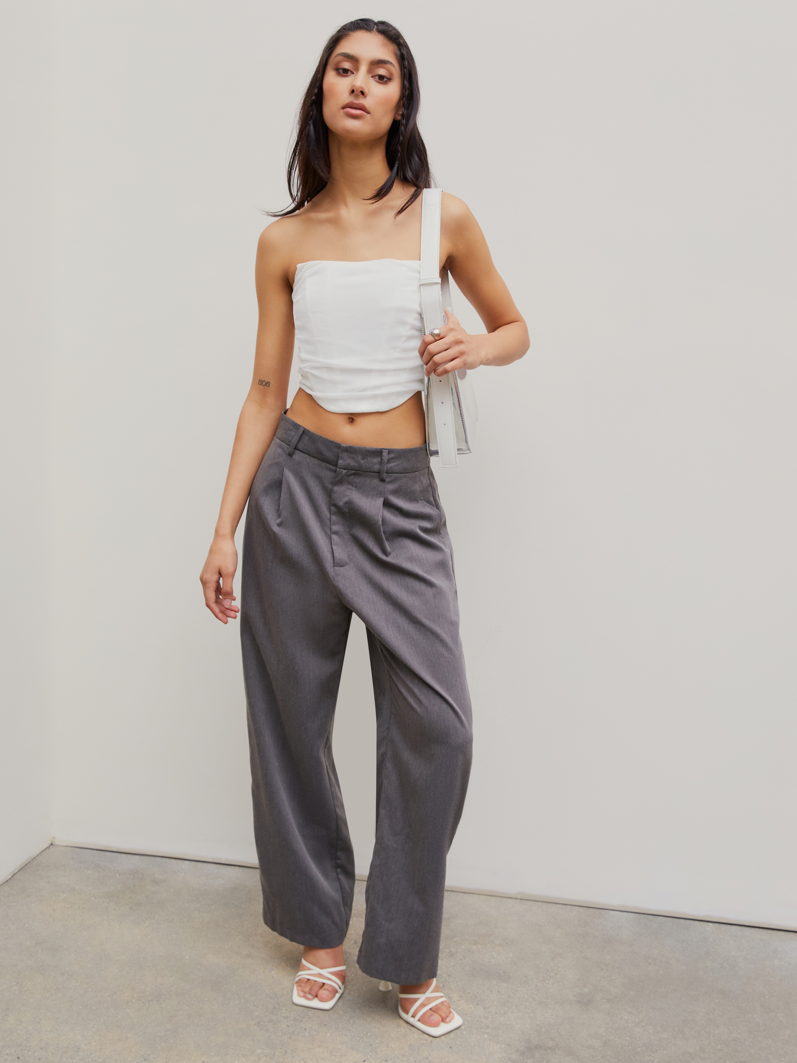 Solid Strapless Crop Tube Top - Cider