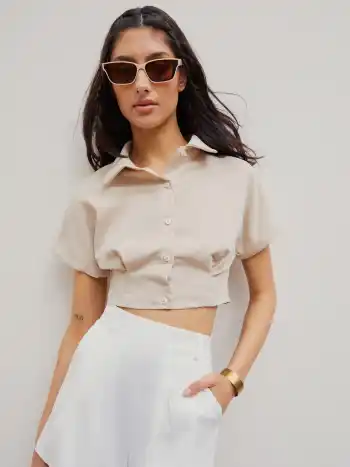Kragen Button-Down-Bluse