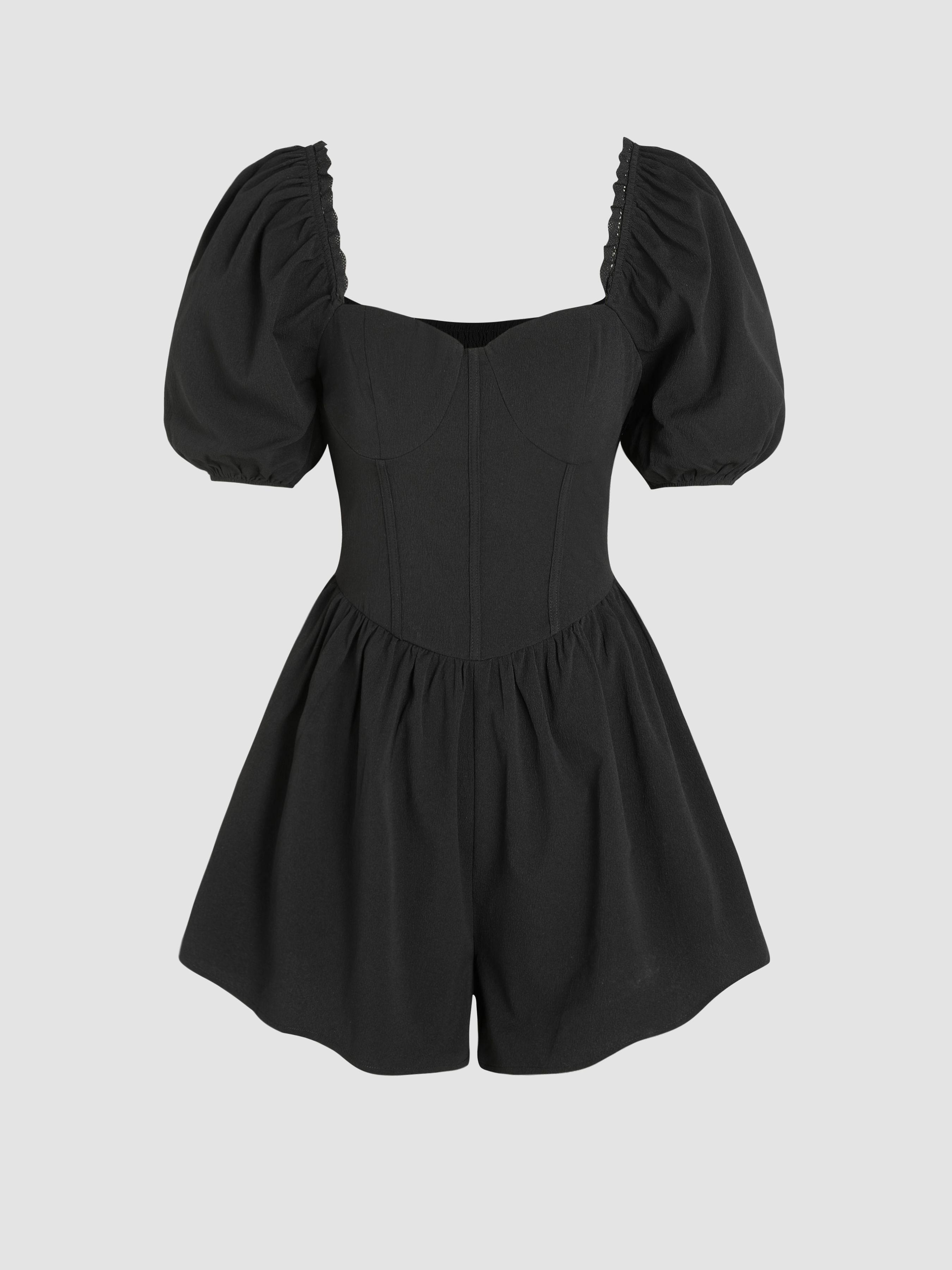 Two Tone Bow Satin Corset Romper - Cider