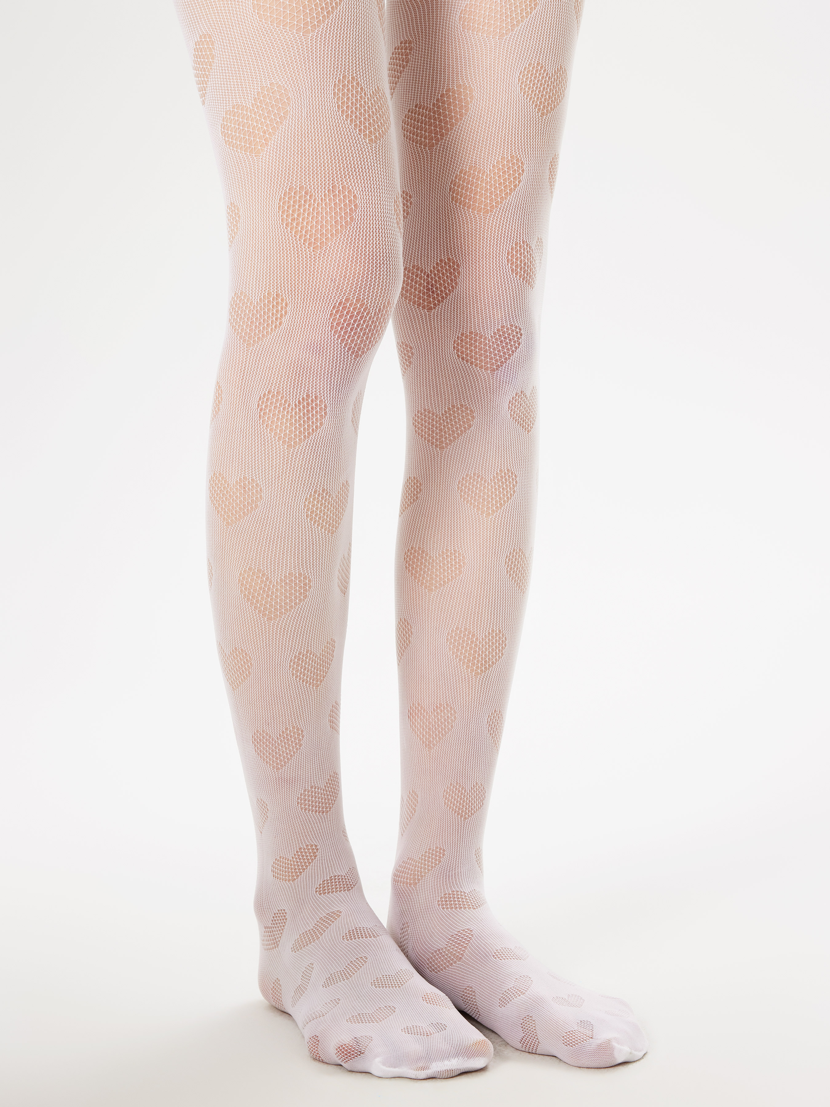 White 2024 patterned stockings