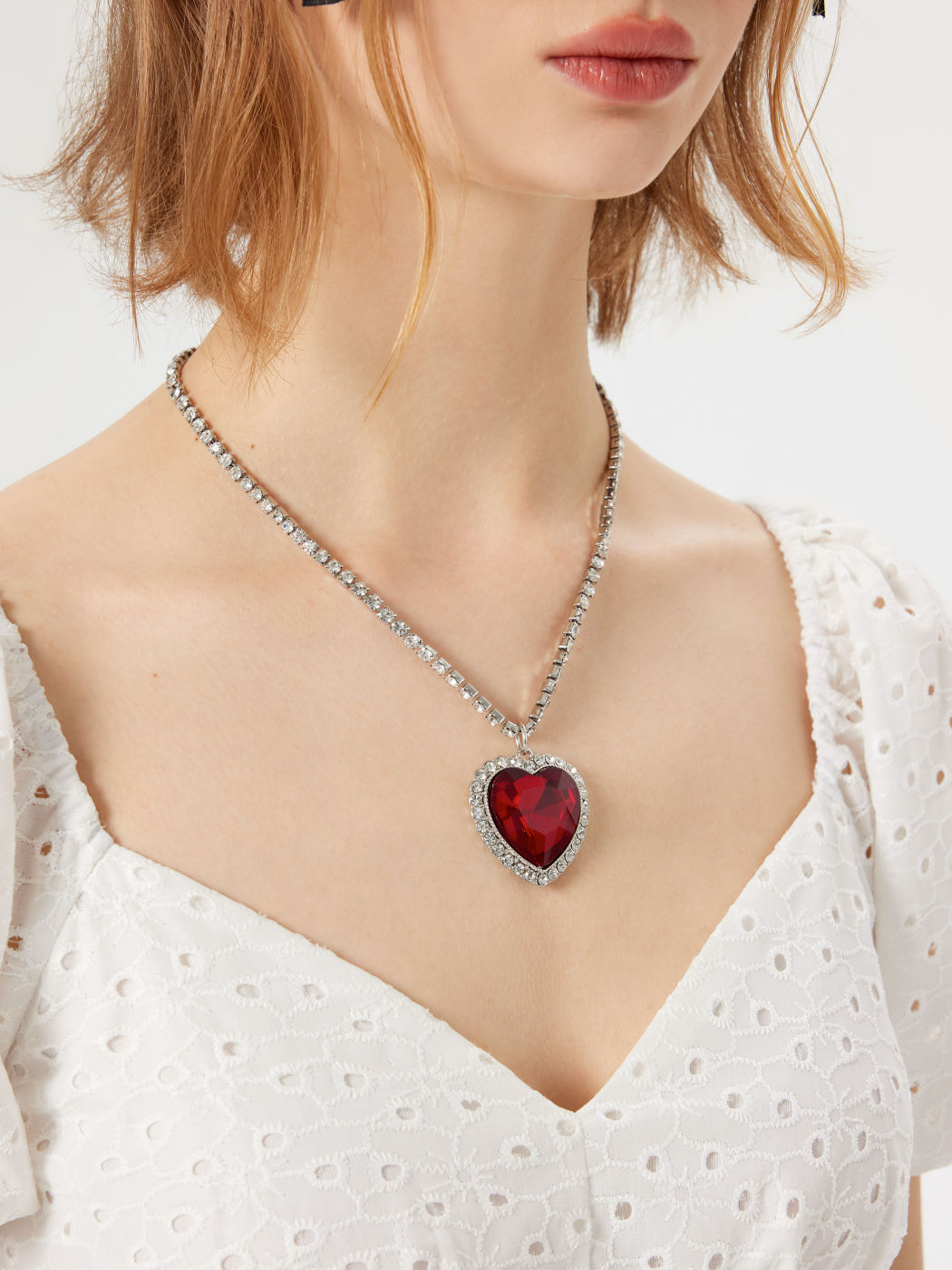 Herzdekor Strass Halskette