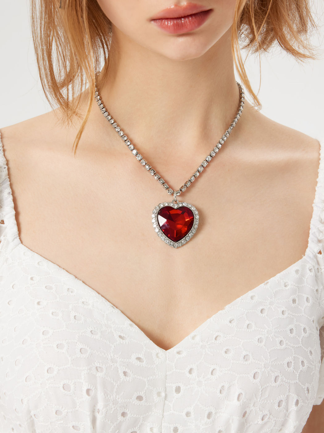 Herzdekor Strass Halskette
