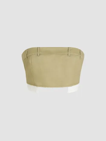 Gewebtes trägerloses Crop Tube Top