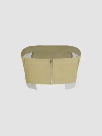 Gewebtes trägerloses Crop Tube Top