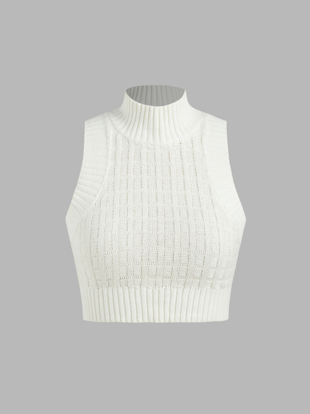 Solids Tanktop mit hohem Halsausschnitt