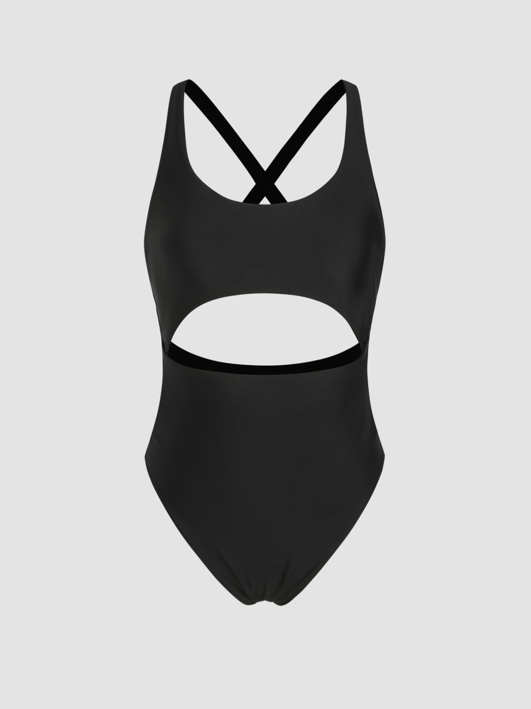 U-neckline Cut Out One Piece Swimsuit