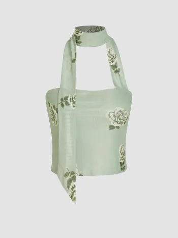 Floral Crop Top Together For(Never)