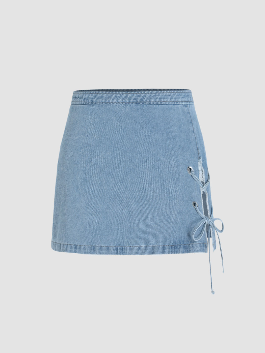 Denim Skirts Jean Skirt Denim Denim Knotted Split Short Skirt For Daily