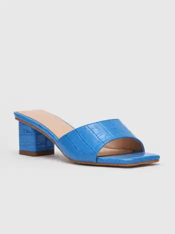 Solid PU-Sandalen mit offenen Zehen und klobigem Absatz