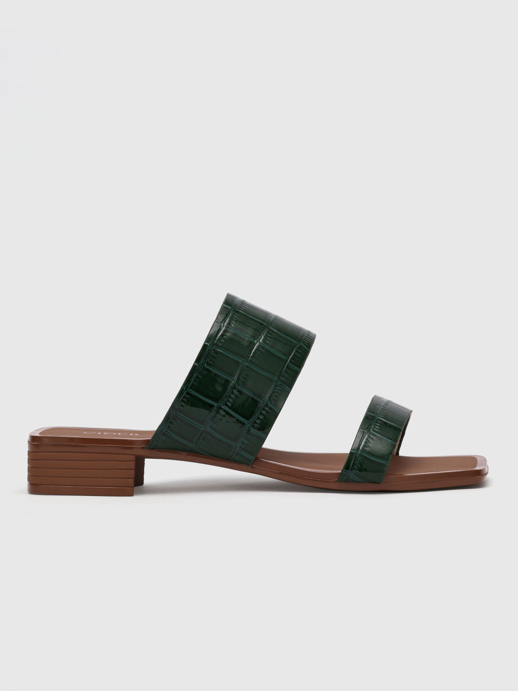  Textur PU Quadratische Zehen Doppelriemen Sandalen