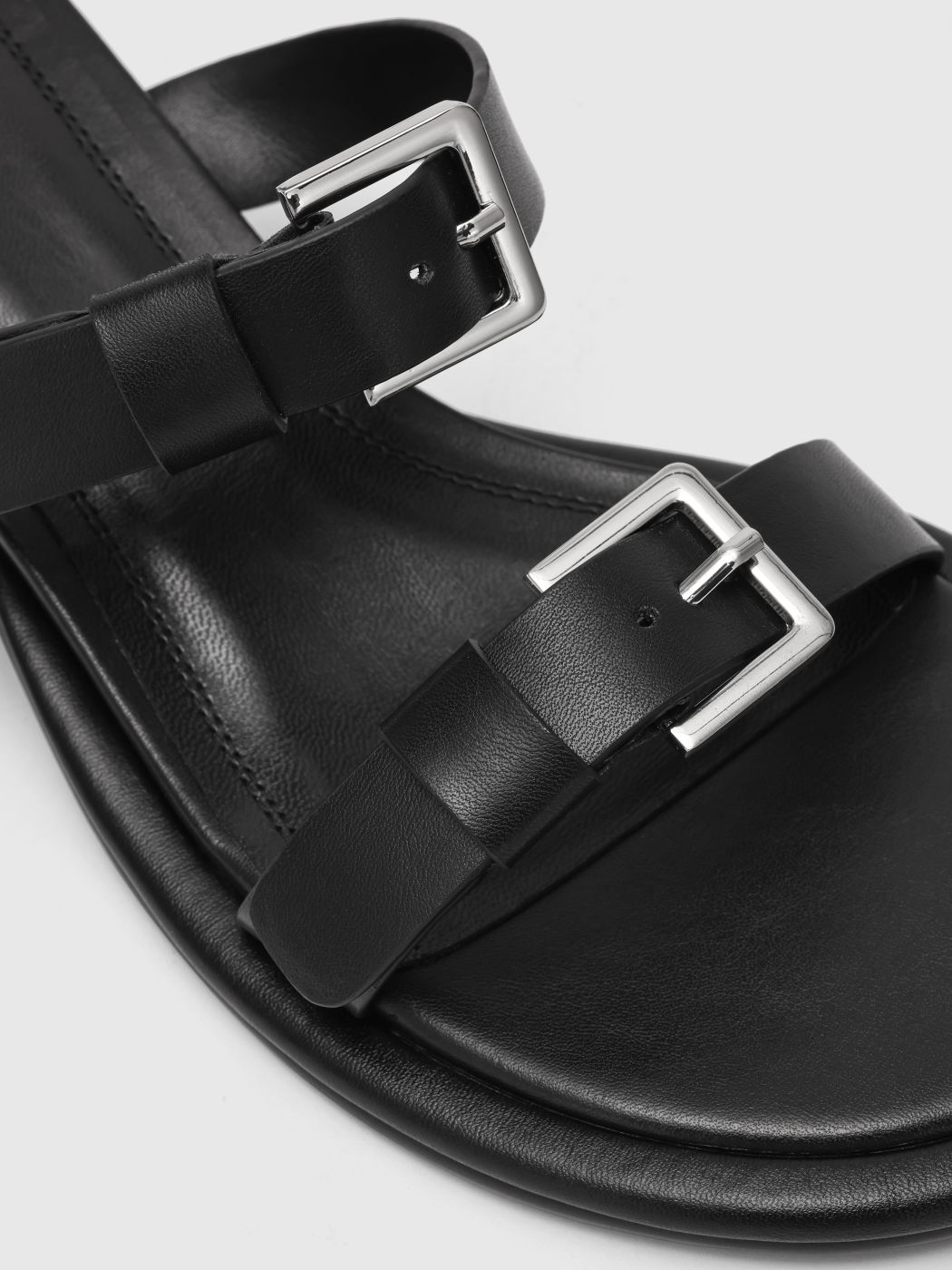 Kunstleder Doppel-Schnallenriemen Stiletto Sandalen