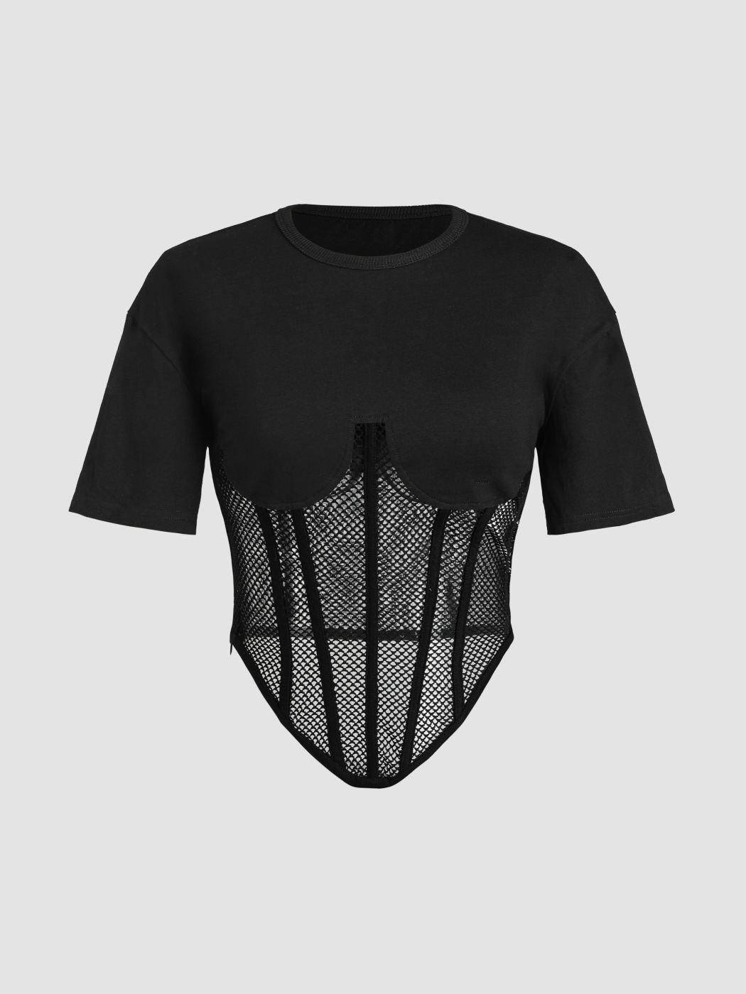 Festes, transparentes Korsett-Crop-Top