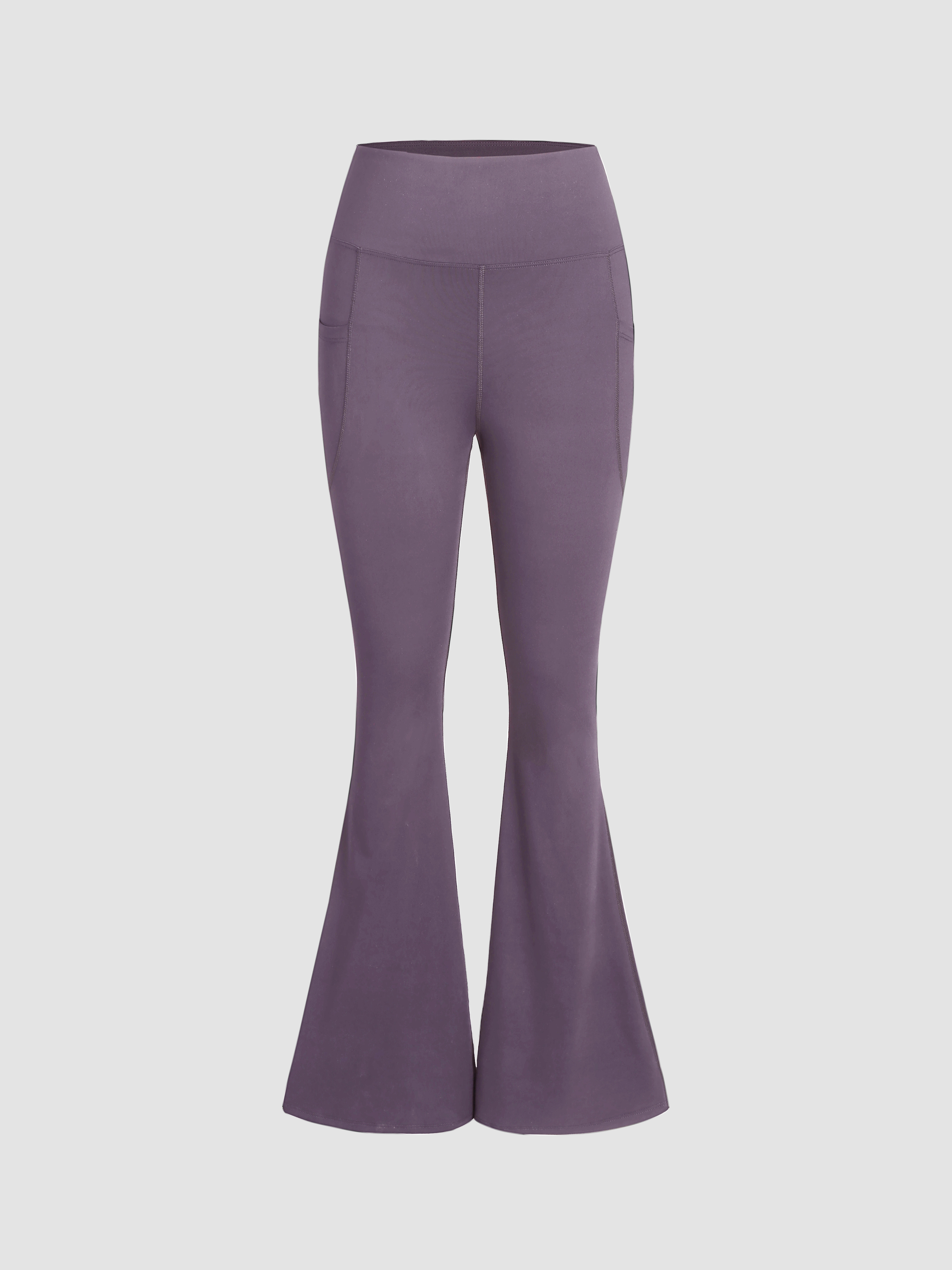 Clovia Women's Comfort-Fit High Waist Flared Yoga Pants (AB0090A13_Black_S)  : : Fashion