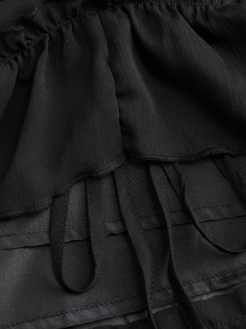 Euro Summer Long Skirts Chiffon Ruffle Sheer High Waist Maxi Skirt For ...