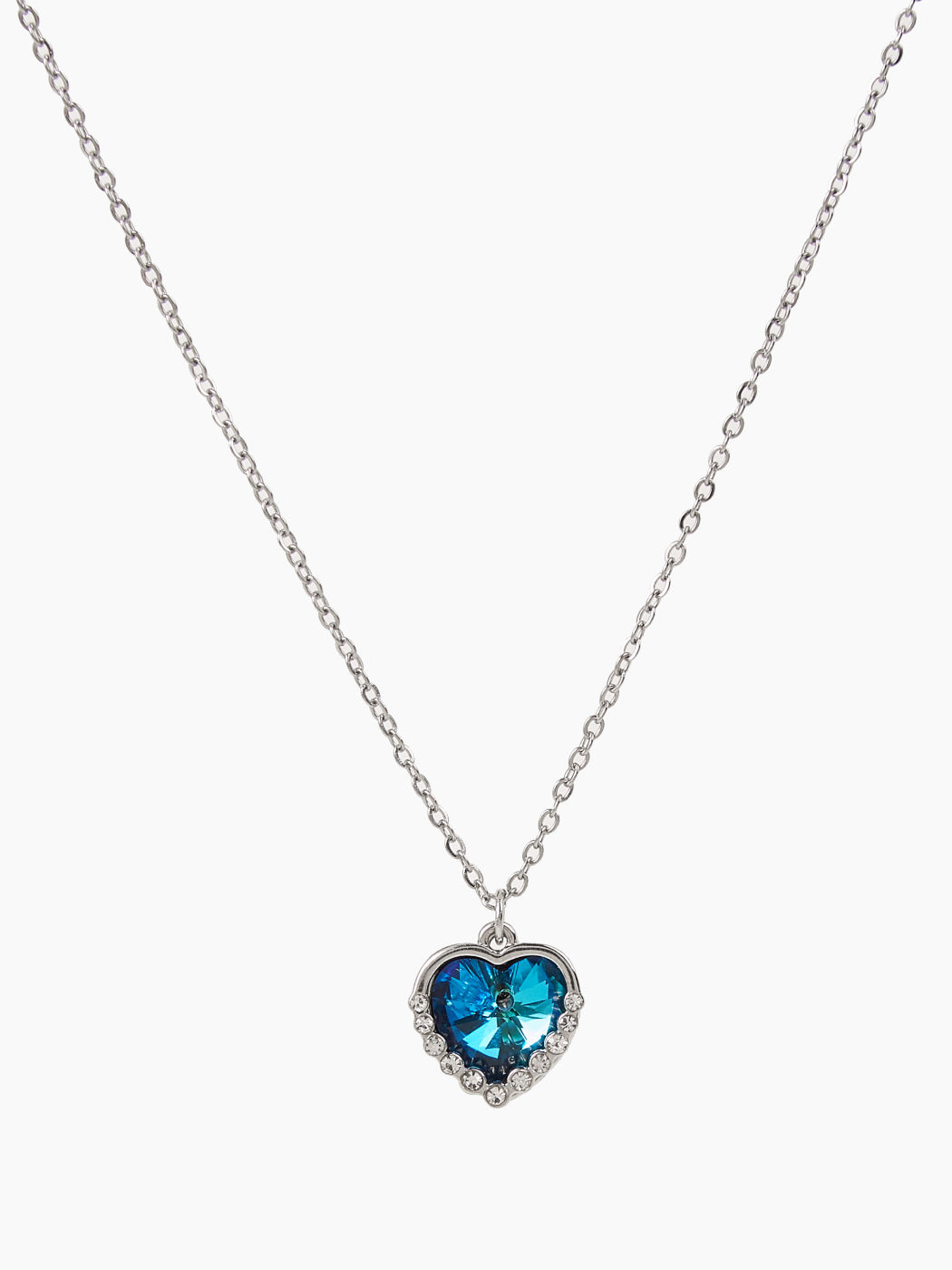 Herz-Edelstein-Strass-Charme-Halskette