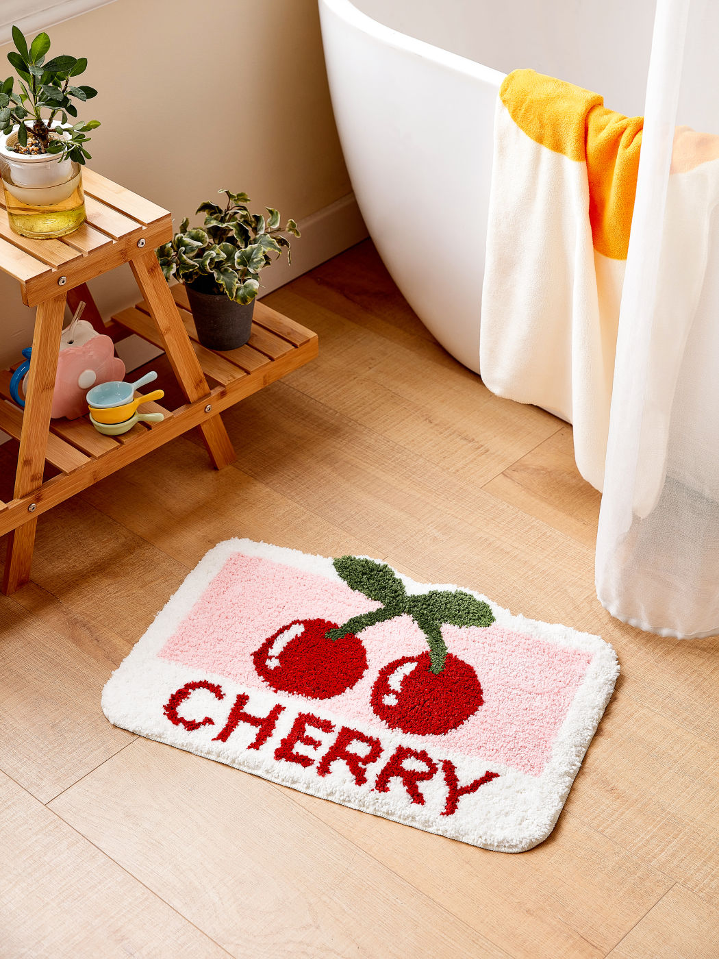 Cherry Pattern Washable Rug