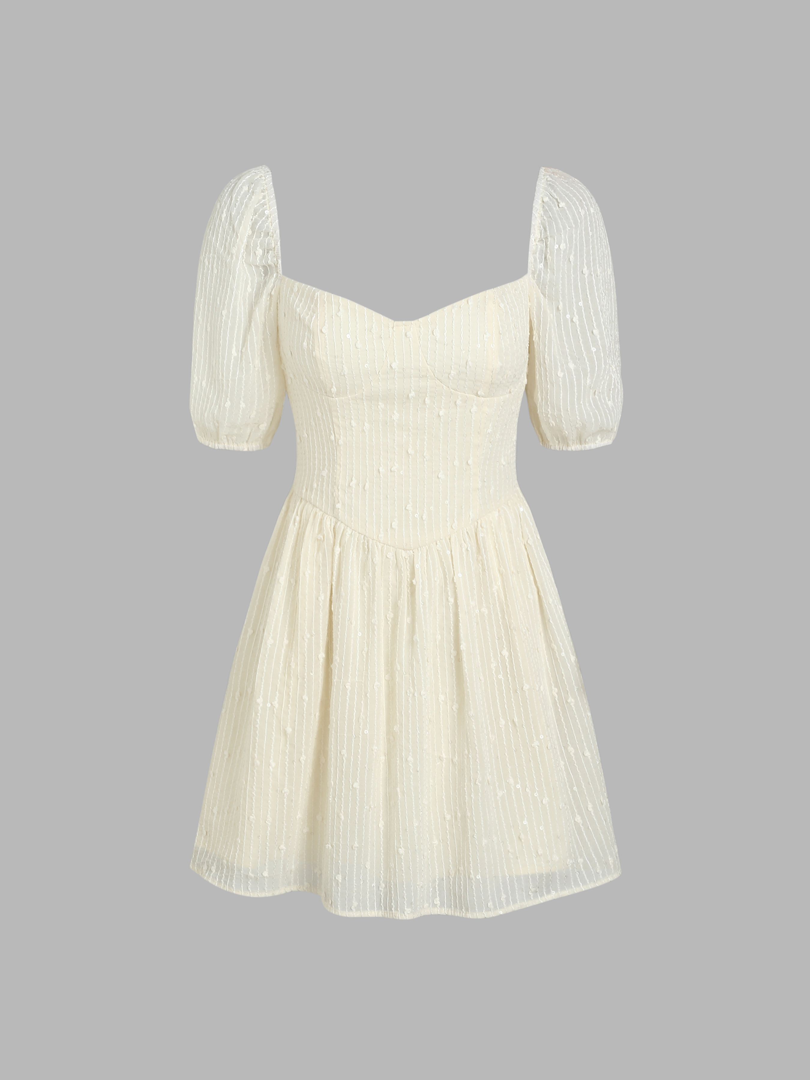 Sun Dresses Puff Sleeve Dress Solid Puff Sleeve Ruffle Mini Dress For