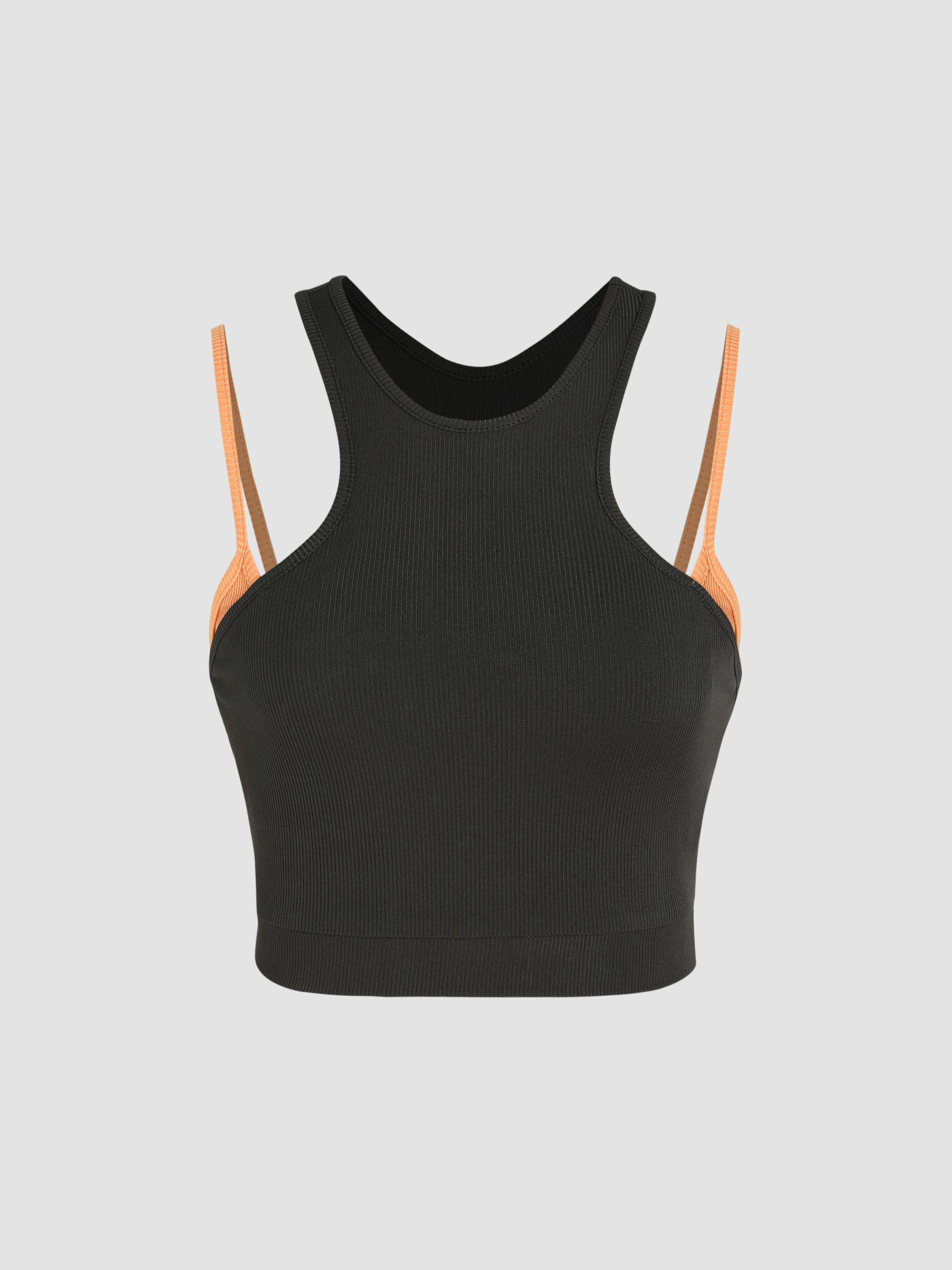 Zweifarbiges kurzes Tanktop