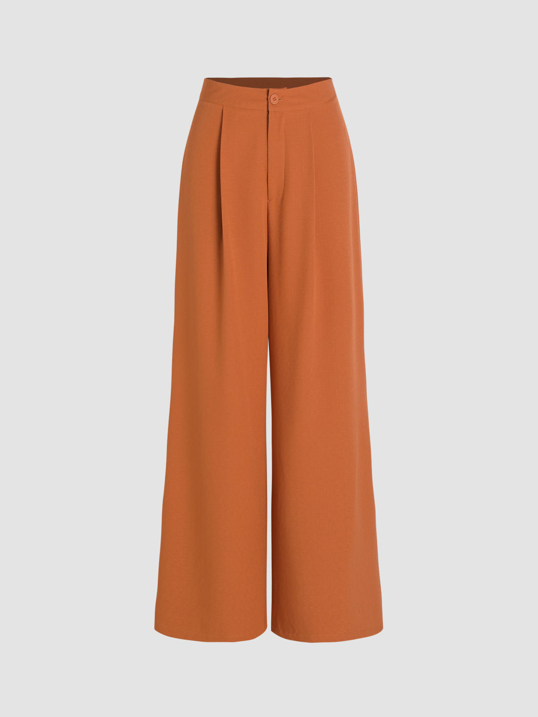 Einfarbige, plissierte Hose mit weitem Bein
