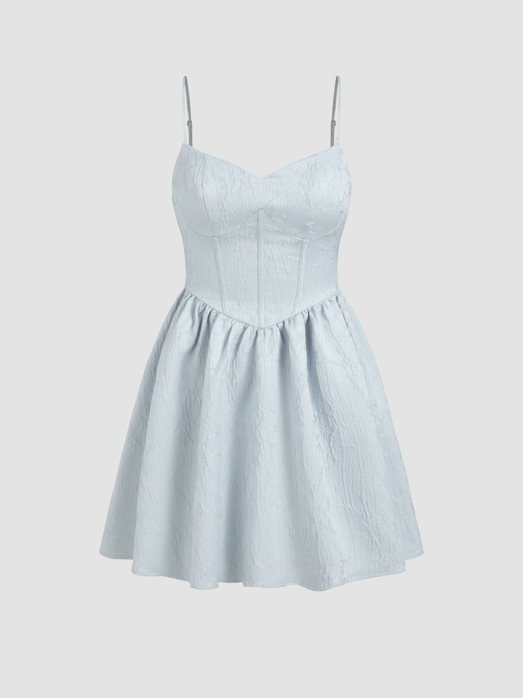  Jacquard Rüschen Ärmelloses Minikleid