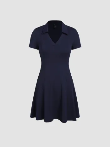 Kragen Rüschen Strickkleid