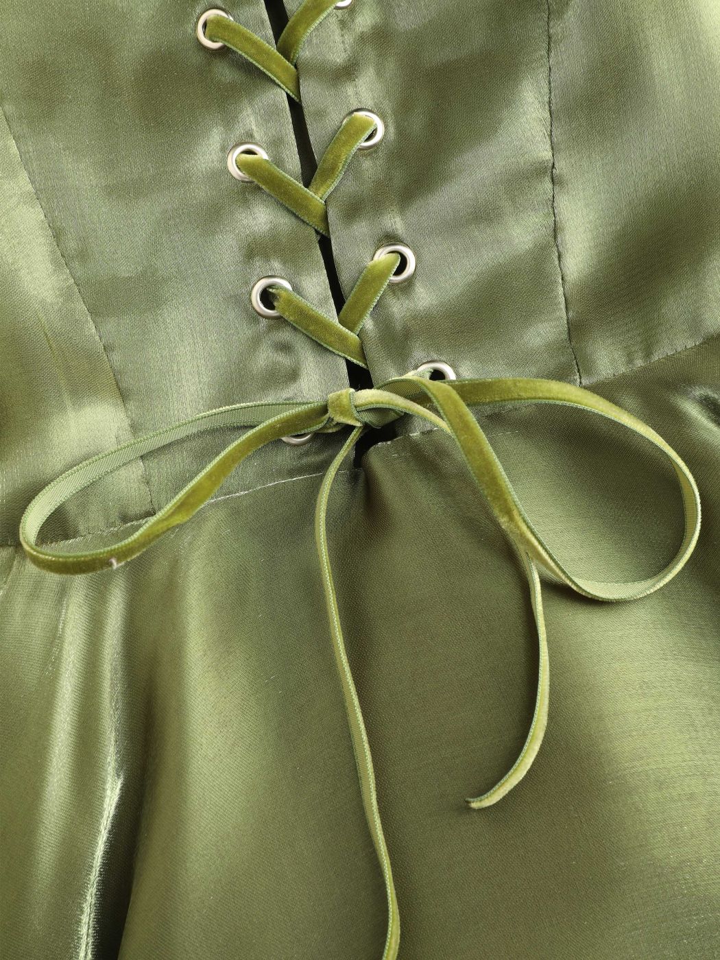 Satin Solid Square Neck Knotted Maxi Dress